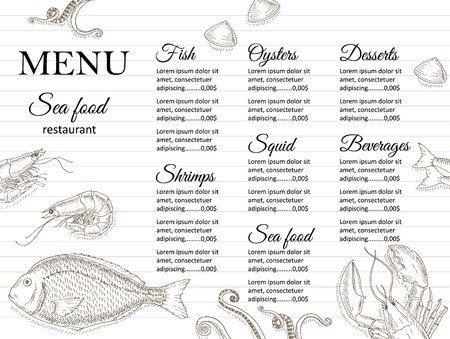 seafood restaurant menu template
