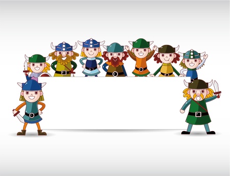 漫画のバイキングの海賊のアイコンを設定のイラスト素材 ベクタ Image