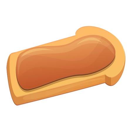 Butter on bread icon. Cartoon of butter on bread vector icon for web design isolated on white background Vector Illustration
