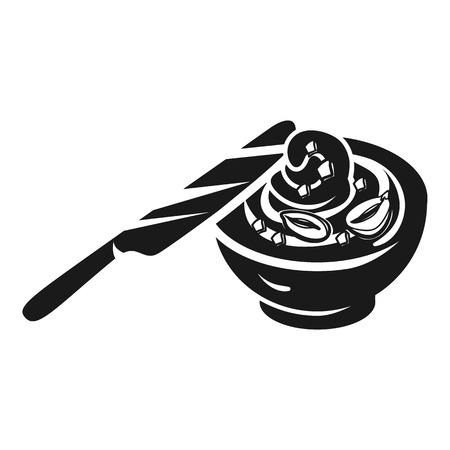 Peanut butter on a knife icon. Simple illustration of peanut butter on a knife vector icon for web design isolated on white background Vector Illustration