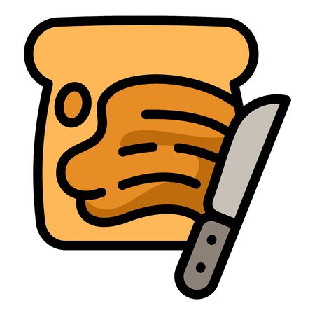 Knife peanut butter icon. Outline knife peanut butter vector icon for web design isolated on white background Vector Illustration