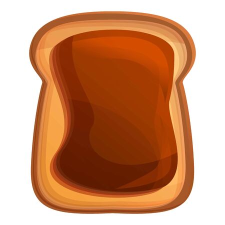 Chocolate butter toast icon. Cartoon of chocolate butter toast vector icon for web design isolated on white background