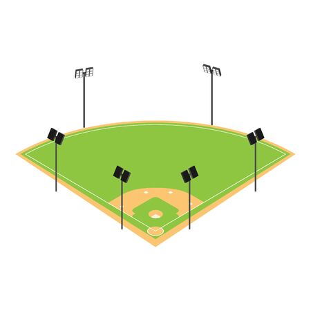 Baseball field icon. isometric of baseball field vector icon for web design isolated on white background