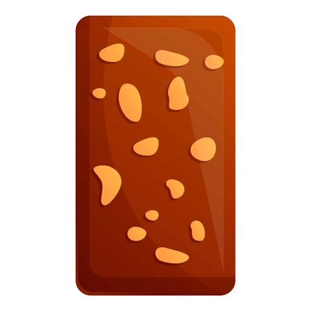 Chocolate nut biscuit icon. Cartoon of chocolate nut biscuit vector icon for web design isolated on white background