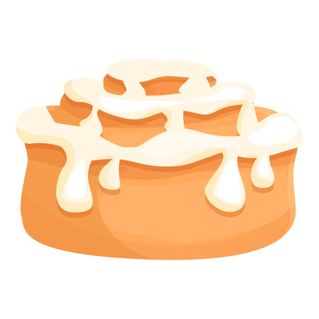 Healthy cinnamon roll bun icon cartoon vector. pastry food. sweet bakery