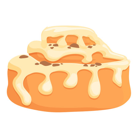 Meal cinnamon roll bun icon cartoon vector. pastry food. cake menu