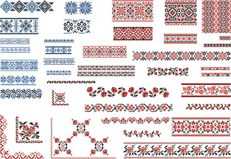 Set of patterns for embroidery stitch