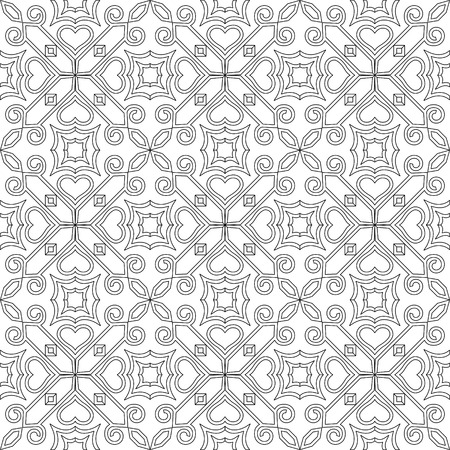 black and white seamless pattern background for coloring pages