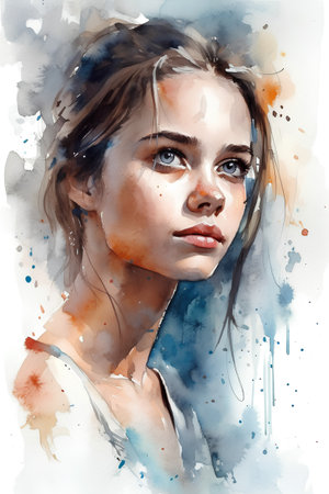 大学生協のスーツ提携店割引 207511592-watercolor-portrait- 絵画