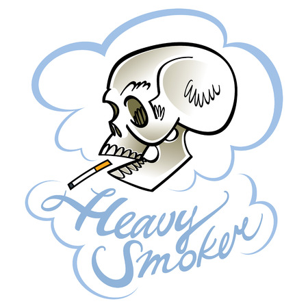Heavy smoker human skull with cigarette Stock Vector Heavy smoker - human skull with cigarette Stock Vector - 33880758