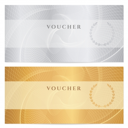 voucher gift certificate coupon ticket template guilloche