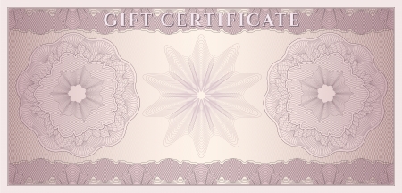 商品券 クーポン クーポン テンプレート青いギョーシェ パターンと紙幣 お金の設計 通貨 メモの暗い背景の透かし 小切手 チケット 報酬ベクトルをチェックのイラスト素材 ベクタ Image