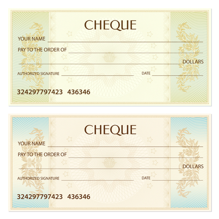 check cheque chequebook template