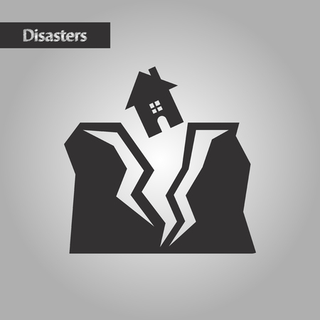 黒と白のスタイル自然の家地震のイラスト素材 ベクタ Image