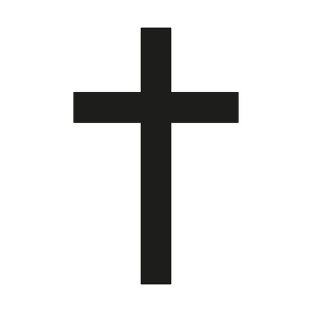 latin cross icon black silhouette ancient christian sign vector