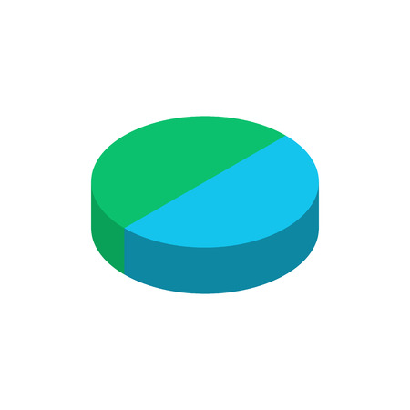 bulk isometric pie graph template realistic three dimensional