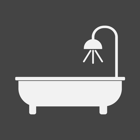 部屋にシャワーやバスルームを持っているベクトルアイコン ベクトルアイコンイラストバスルーム のイラスト素材 ベクタ Image