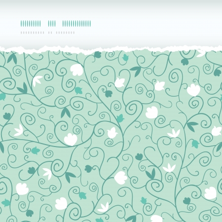 Blossoming branches horizontal torn seamless pattern background