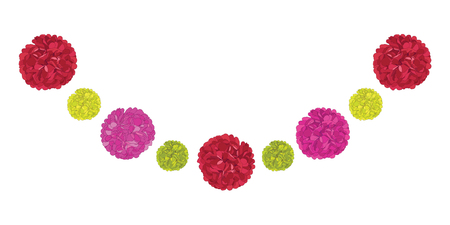 幸せなカラフルな誕生日パーティーの紙ポンポンのセット 手作りのカード 招待状 壁紙 パッケージング 保育園のデザインに最適です のイラスト素材 ベクタ Image 幸せなカラフルな誕生日パーティーの紙ポンポンのセット 手作りのカード 招待状 壁紙 パッケージング 保育園のデザインに最適です のイラスト素材 ベクタ Image