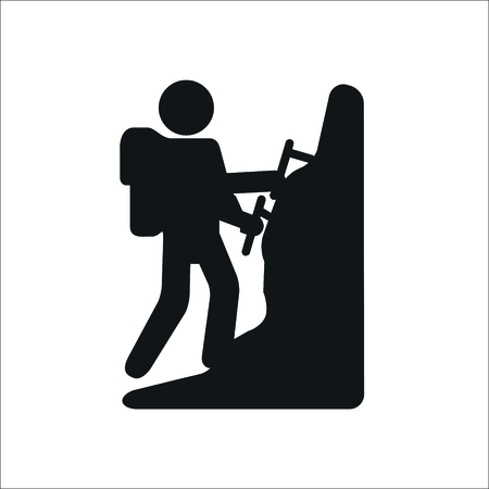 black climber climbing rock icon clip art preview
