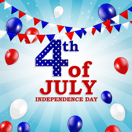 7 月 4 日 アメリカ合衆国の独立記念日 お誕生日おめでとうアメリカ ベクトル図 Eps10のイラスト素材 ベクタ Image