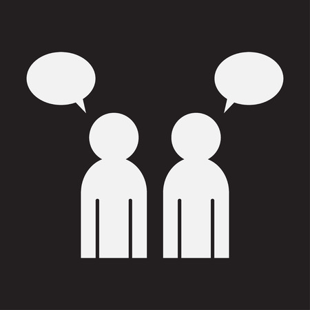 人々 話すアイコン ベクトル Web 画像グラフィック ブラック ホワイト アートのイラスト素材 ベクタ Image