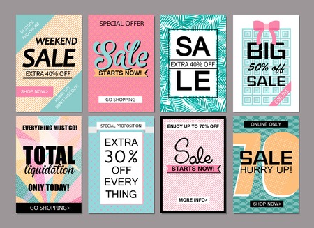 set of social media sale website and mobile banner templates media flyers