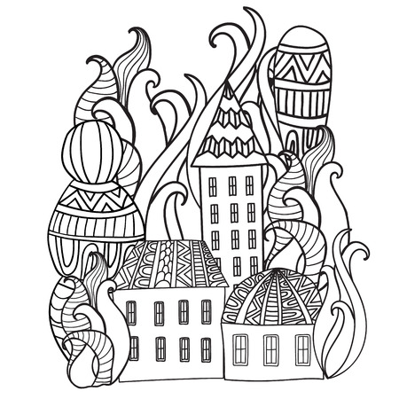 漫画草森のキノコの家 空にトンボ 塗り絵 のイラスト素材 ベクタ Image 漫画草森のキノコの家 空にトンボ 塗り絵 のイラスト素材 ベクタ Image