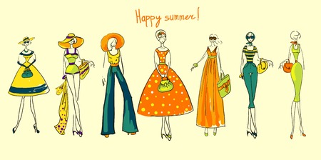 illustration of a girl template for design and decoration royalty
