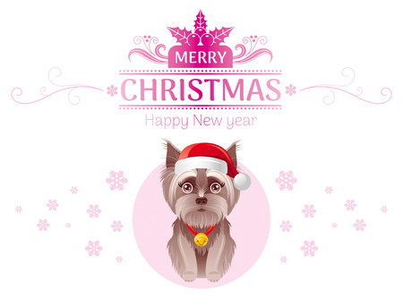 puppy pug dog in reindeer horns merry christmas happy new year pet photo with santa flyer templates