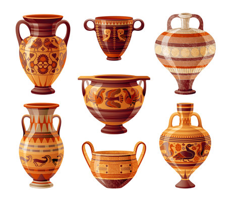 【アンティーク】壺　水差し　ギリシャ　ハンドメイド ギリシャ製 古代壺絵 レプリカ 水差し 一輪挿し ミノタウロス