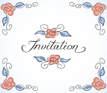 お誕生日おめでとうカード定型化された刺繍の字体のイラスト素材 ベクタ Image