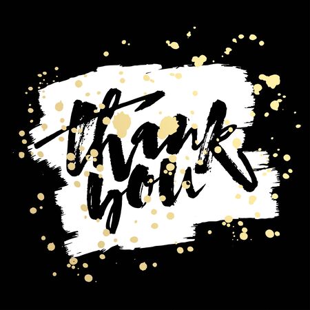 ありがとうカード 手レタリング動機ポスター 芸術的なモダンなブラシ書道イラストをインクします 手描きのデザイン グリーティング カード 招待状 ポスター バナー広告 T シャツをインクします のイラスト素材 ベクタ Image