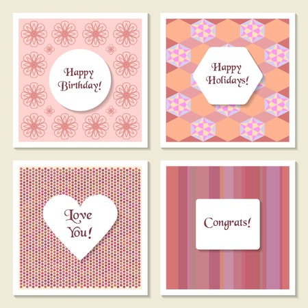 Conjunto De Delicadas Cartas Universales Texturas Geom Tricas Y