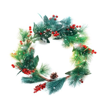 green pastel christmas decorative wreath with holly berries isolated on white background happy new year greeting - Pastel Green Christmas Decorations green pastel christmas decorative wreath with holly berries isolated on white background happy new year greeting - Pastel Green Christmas Decorations