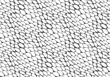 Abstracte gestileerde slang schalen huid van een proefdier naadloze patroon ontwerp. zwart-wit naadloze camouflage achtergrond. Stockfoto