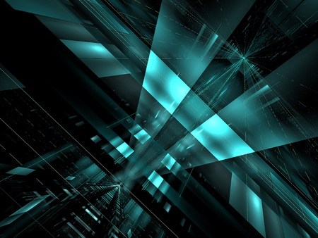 Technology background - futuristic structure with rays burst - digitally generated image