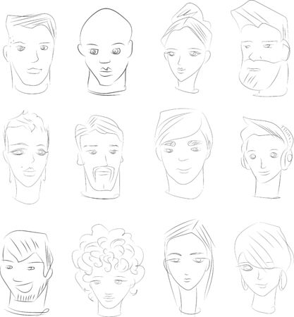 sketches of human faces royalty free cliparts vectors and stock