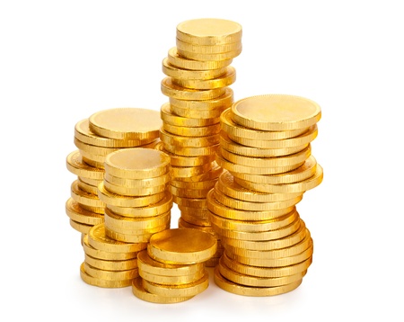 Gold coin: Lots of chocolate money in a gold wrapper
