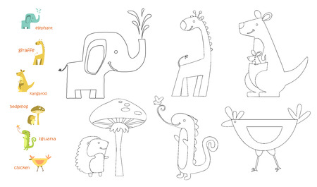 coloring book for children coloring page with animal stock photo