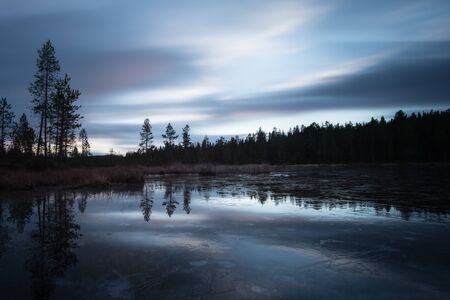 arctic circle finland river sunset stock photo picture and royalty