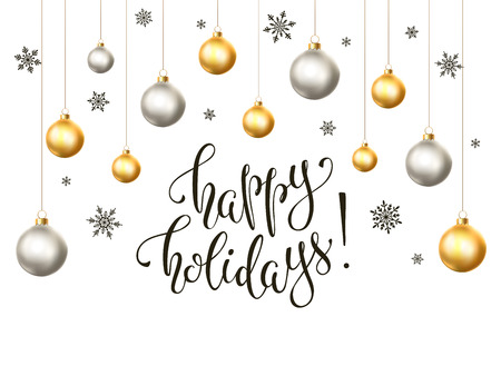 happy holidays postcard template modern new year lettering with holiday postcard template
