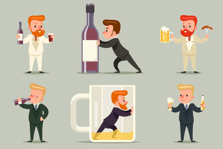 ビール ラム ウイスキー アルコール男男性キャラクター別の位置と操作アルコール依存症アイコン セット レトロ漫画デザイン ベクトル図 のイラスト素材 ベクタ Image ビール ラム ウイスキー アルコール男男性キャラクター別の位置と操作アルコール依存症アイコン セット レトロ漫画デザイン ベクトル図 のイラスト素材 ベクタ Image