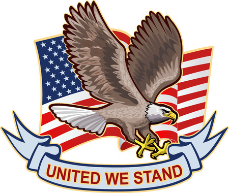 American eagle with USA flags