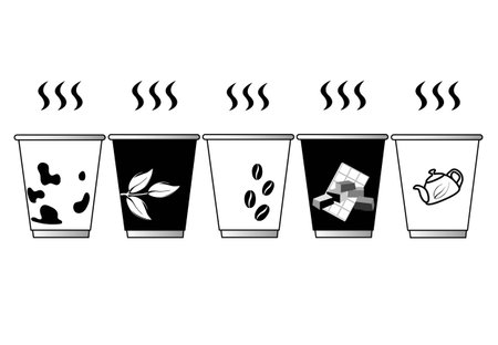 カップ コーヒーの黒と白の色のベクトルのイラストレーター のイラスト素材 ベクタ Image カップ コーヒーの黒と白の色のベクトルのイラストレーター のイラスト素材 ベクタ Image