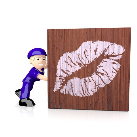 3 D 愛の 3 D グラフィック 3 D キス ボックス上のアイコン配信をホワイト の写真素材 画像素材 Image