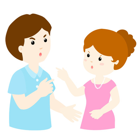 カップルの男と女が喧嘩します のイラスト素材 ベクタ Image