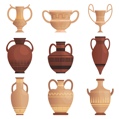 古代ギリシャの陶器は、水彩画のアンティークギリシャの花瓶