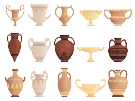 古代ギリシャの陶器は、水彩画のアンティークギリシャの花瓶