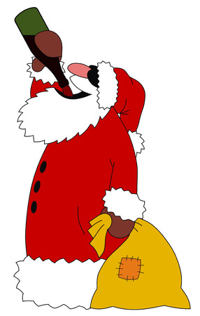 Abstract vector illustration of drunk Santa Claus Vector Illustration